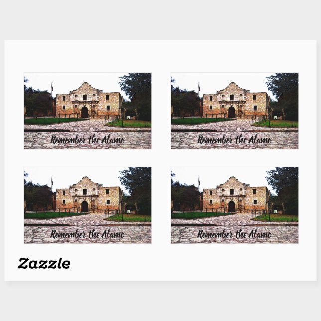 Alamo Rectangle Stickers Rektangulärt Klistermärke (Ark)