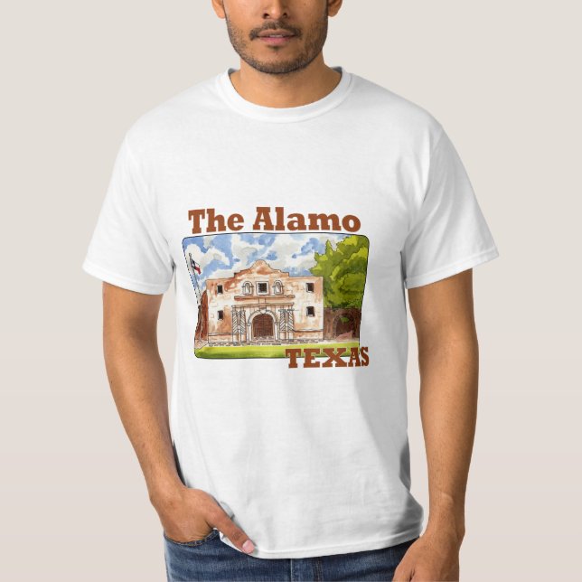 Alamo, San Antonio Texas T Shirt (Framsida)