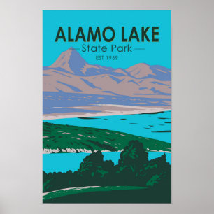 Alamo Sjö State Park Arizona Vintage Poster