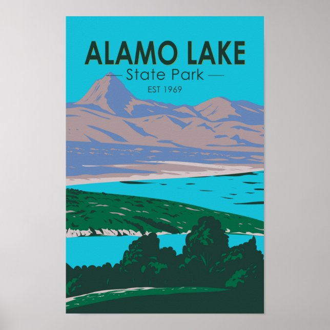 Alamo Sjö State Park Arizona Vintage Poster (Framsidan)