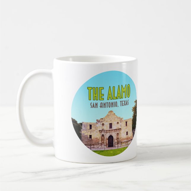 Alamo Uppdrag San Antonio Texas Kaffemugg (Vänster)