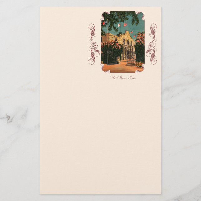 Alamo Vintage Texas Stationery Brevpapper (Framsida)