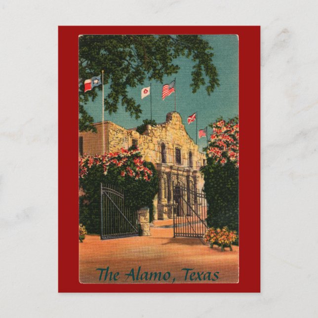 Alamo Vintage Texas vykort (Framsida)