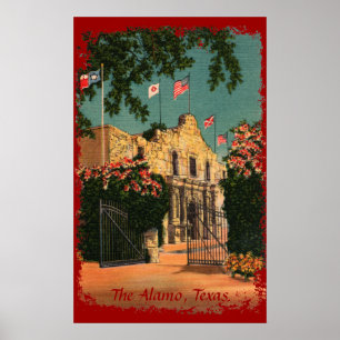 Alamo-Vintagen Texas Poster