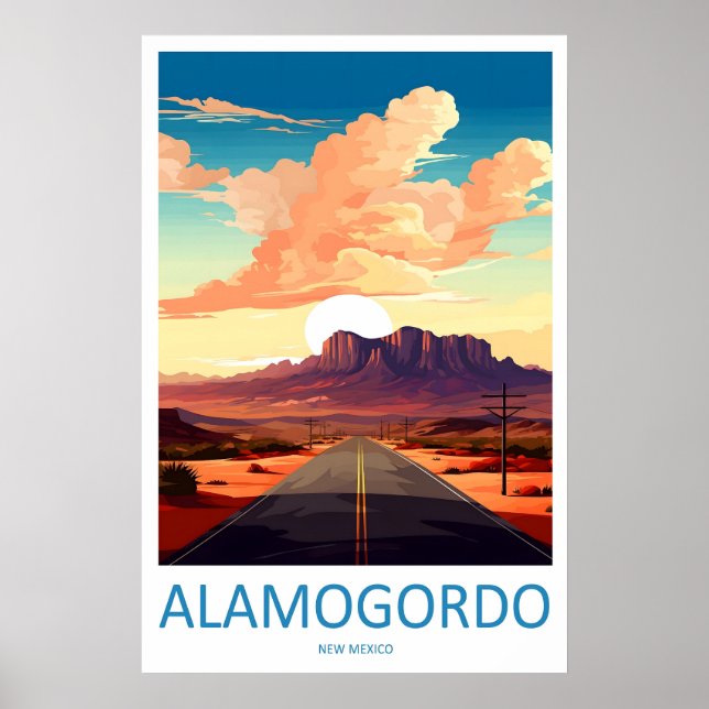 Alamogordo New Mexico Nationell Affisch Skidresa (Framsidan)