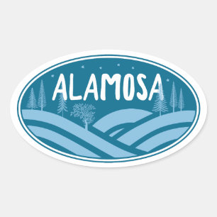 Alamosa Colorado utomhus Ovalt Klistermärke