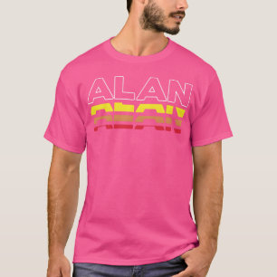Alan Förnamn Roligt Vintage Solnedgång Alan rolig T Shirt