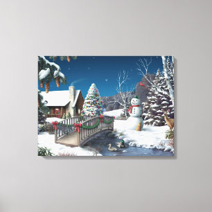 Alan Giana "i vinter hem-" kanvastryck
