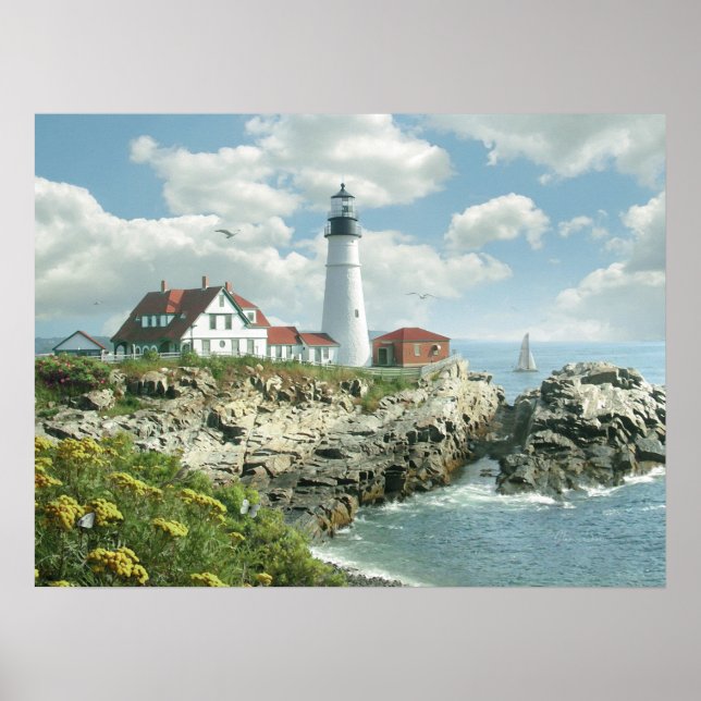 Alan Giana "Portland Head Light" Poster (Framsidan)