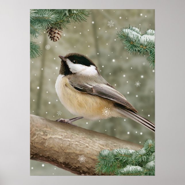 Alan Giana "Winter Chickadee" Poster (Framsidan)