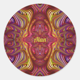 ALAN ~ Multicoloured Fractal Design ~ Runt Klistermärke