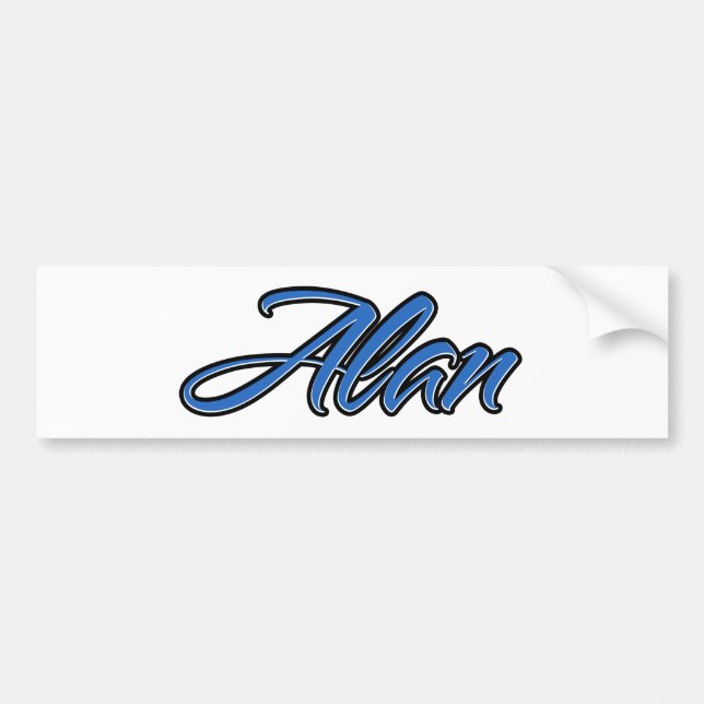 Alan Name blue Aufkleber Sticker Autoaufkleber Bildekal (Framsidan)