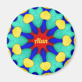 ALAN ~ Stark Red Green Yellow ~ Stunning Design Magnet