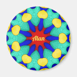 ALAN ~ Stark Red Grönt Gult ~ Stunning Design Magnet