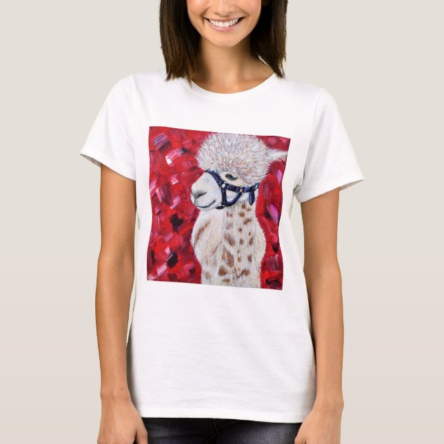 Alan the Alpaca Painting T Shirt (Framsida)