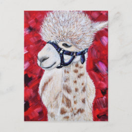 Alan the Alpaca Painting Vykort