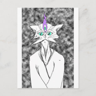 Alan Watts Cat Vykort