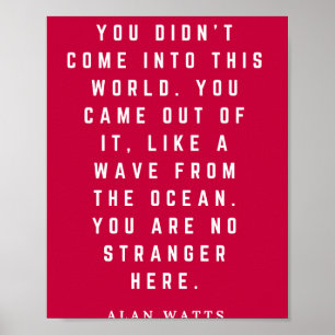 Alan Watts du dog Kom in i den här världen du kom Poster