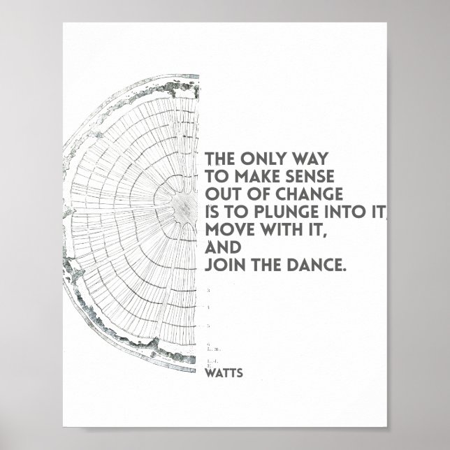 Alan Watts - Gå med danscitat Poster (Framsidan)