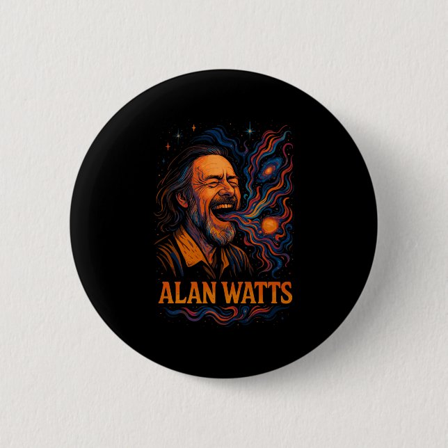 Alan Watts Laugh Galaxy Universe Psychedelic Art P Knapp (Framsida)
