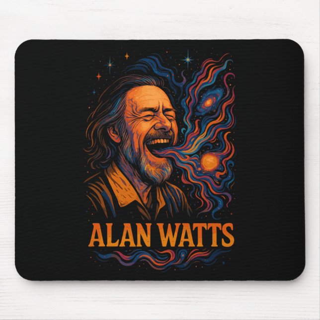 Alan Watts Laugh Galaxy Universe Psychedelic Art P Musmatta (Framsidan)