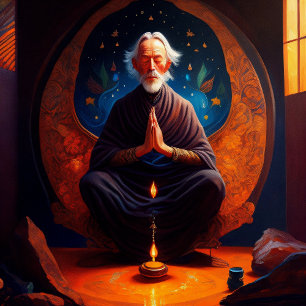 Alan watts meditation II Print, Value Poster Pappe