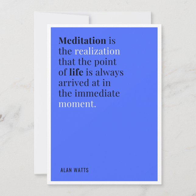Alan Watts Meditation Quote Inbjudningar (Framsida)