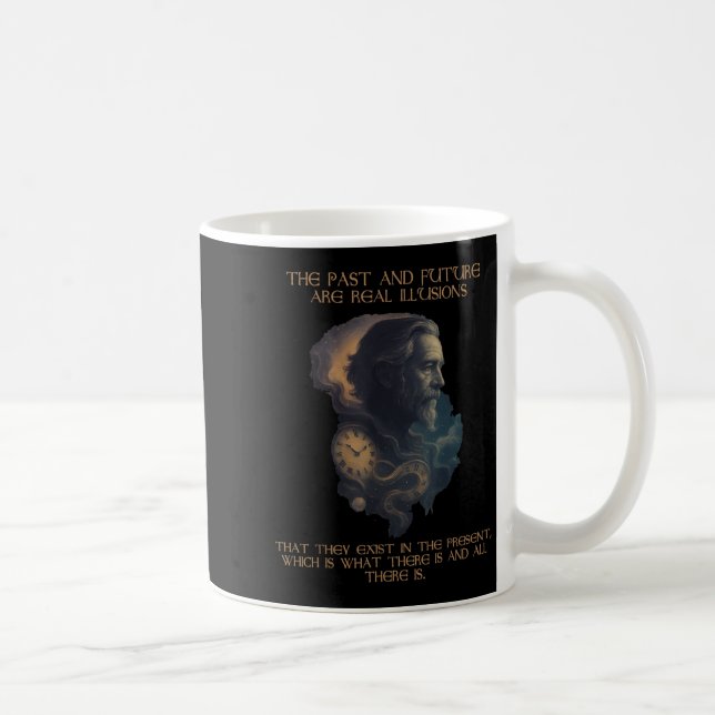 Alan Watts Quote Time Illusion Clock Cosmic Mind Kaffemugg (Höger)