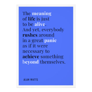 Alan Watts - The Meaning Life Fototryck