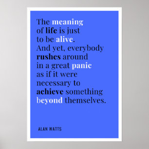 Alan Watts - The Meaning Life Poster