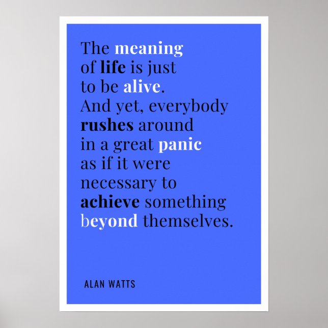 Alan Watts - The Meaning Life Poster (Framsidan)