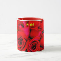 ALANA ~ Personlig fotografi på mugg med rosbudsar