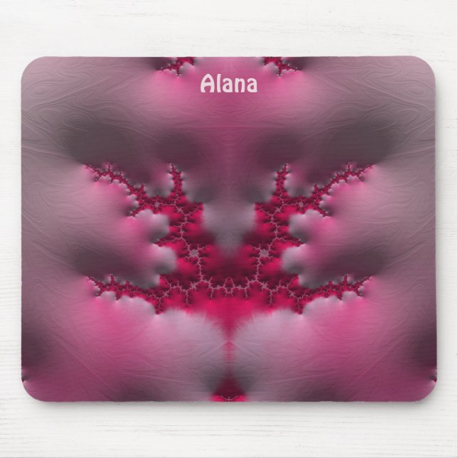 ALANA ~ Pink and White Mouse Pad  Musmatta (Framsidan)