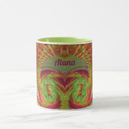 ALANA ~ Zany 3D ~ Ljus orange, gul och lila Mugg