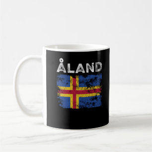 Åland Flagga Distress Åland Island Flagga Kaffemugg