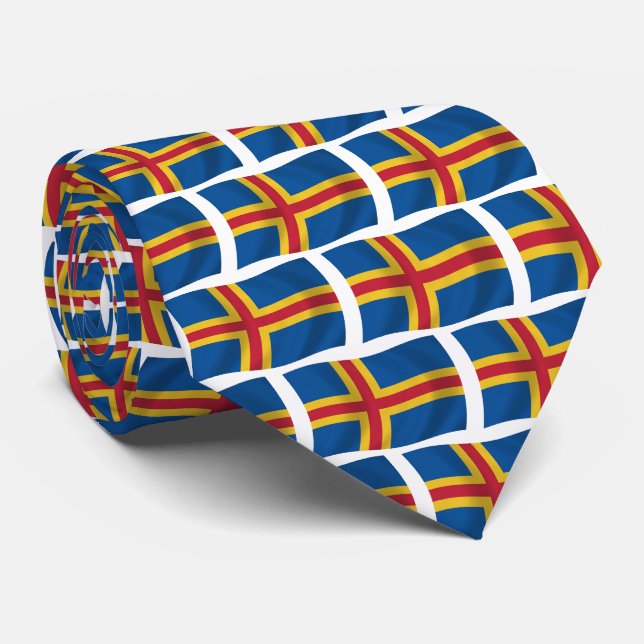 Åland Flagga Slipsklämma Slips (Rullad)