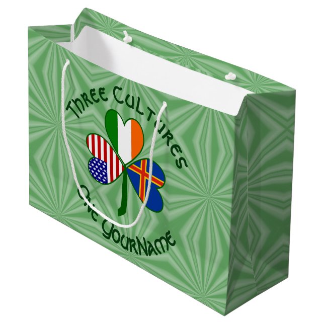 Åland Irland USA Shamrock Personlig  (Framsidan Vinklad)