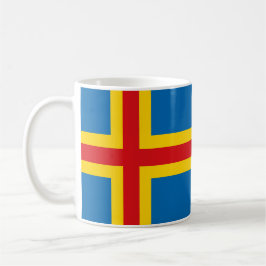 Aland Islands Flagga Ceramic Mugg