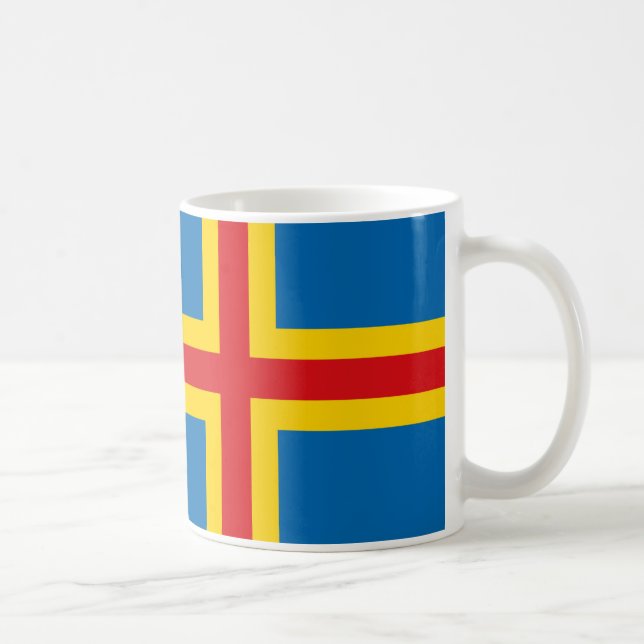Aland Islands Flagga Ceramic Mugg (Höger)
