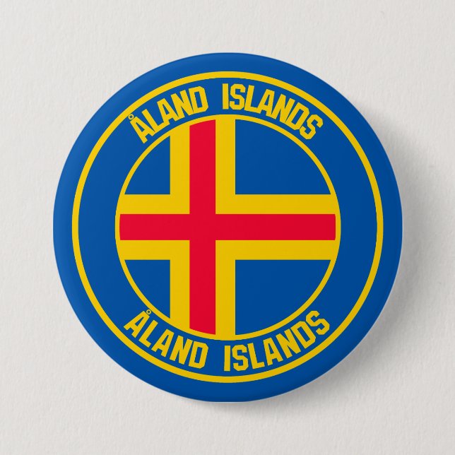Åland Islands Round Emblem Knapp (Framsida)