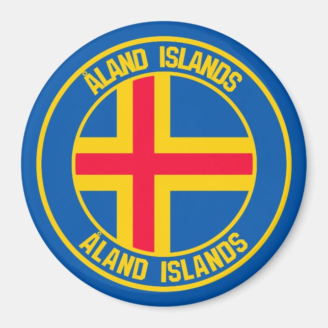 Åland Islands Round Emblem Magnet (Framsidan)