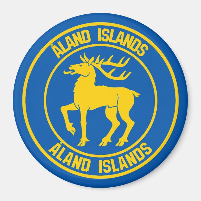Åland Islands Round Emblem Magnet (Framsidan)