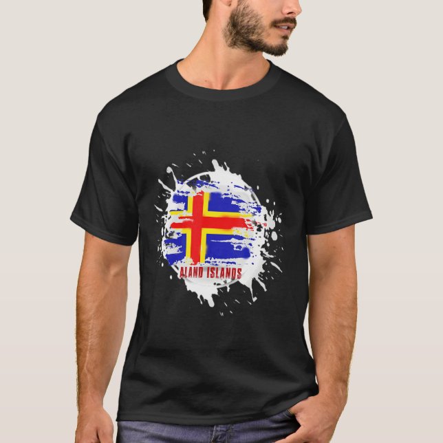 Aland Islands Splash T Shirt (Framsida)