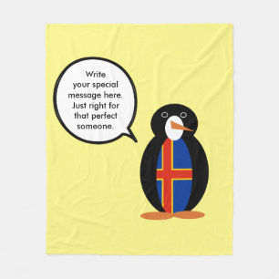 Åland Islands Talking Ms Penguin Personlig Fleecefilt