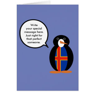 Åland Islands Talking Ms Penguin Personlig Hälsningskort