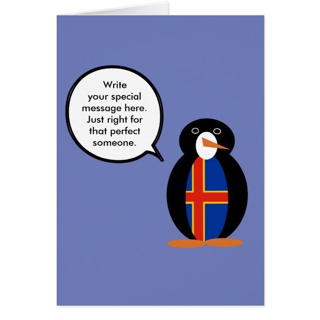 Åland Islands Talking Ms Penguin Personlig  Hälsningskort (Framsidan)