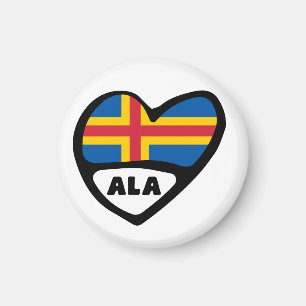 Åland öland kodifierar flaggahjärtaALAEN Magnet