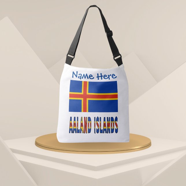 Åland Österbottning Åländer Flagga Blå Personalise Axelväska (Skapare uppladdad)
