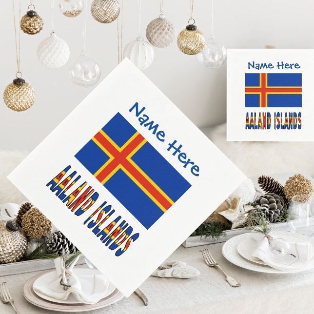 Åland Österbottning Åländer Flagga Blå Personalise Pappersservett (Skapare uppladdad)