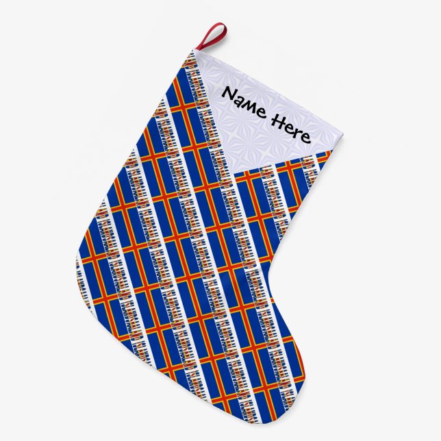 Åländer Ålands flagg Anpassad Stor Julstrumpa (Framsidan (Hängande))